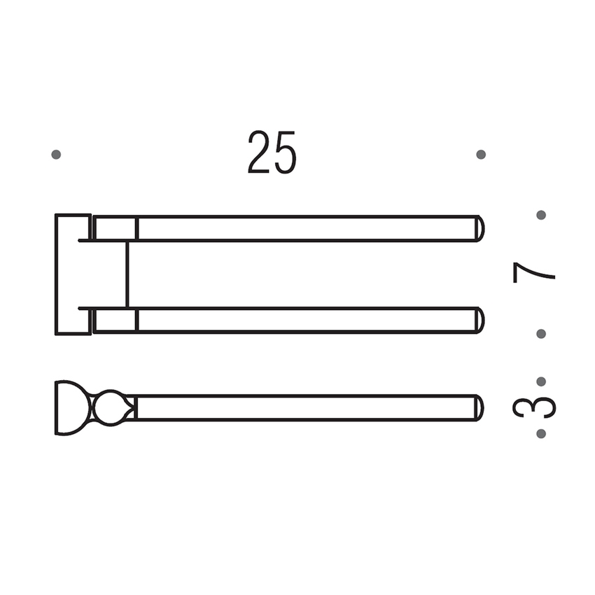 Immagine di Colombo Design LUNA porta salvietta L.25 cm, doppio a snodo, finitura cromo B01130CR