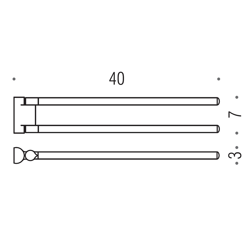 Immagine di Colombo Design LUNA porta salviette L.40 cm, doppio a snodo, finitura cromo  B01120CR