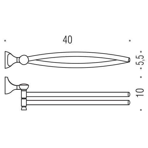 Immagine di Colombo Design MELÒ porta salvietta doppio a snodo, finitura cromo B12120CR