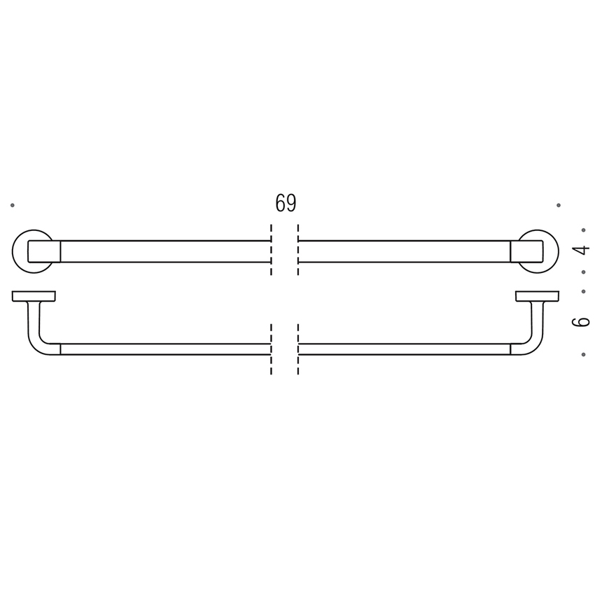 Immagine di Colombo Design NORDIC porta salviette L.69 cm, finitura cromo B52110CR