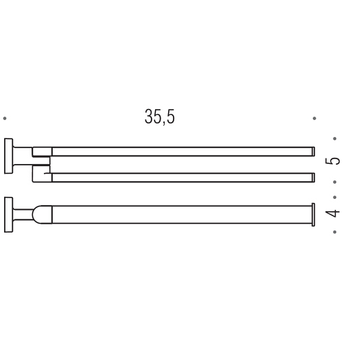 Immagine di Colombo Design NORDIC porta salviette doppio a snodo, finitura cromo  B52120CR