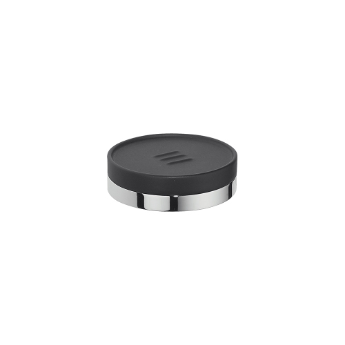 Immagine di Colombo Design NORDIC porta sapone d'appoggio, finitura cromo/nero opaco B52400CR-CNO