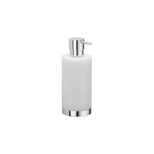 Immagine di Colombo Design NORDIC dispenser sapone d'appoggio, finitura cromo/bianco opaco B93240CR-CBO
