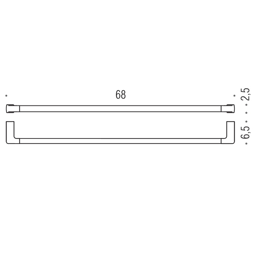 Immagine di Colombo Design LULÙ porta salviette L.68 cm, finitura cromo B62110CR