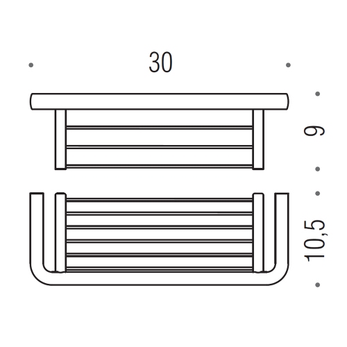 Immagine di Colombo Design LULÙ porta oggetti da doccia e vasca L.30 cm, finitura cromo B62320CR