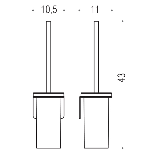 Immagine di Colombo Design OVER porta scopino sospeso, finitura satinato (fissaggio biadesivo) B70070SS-VAN