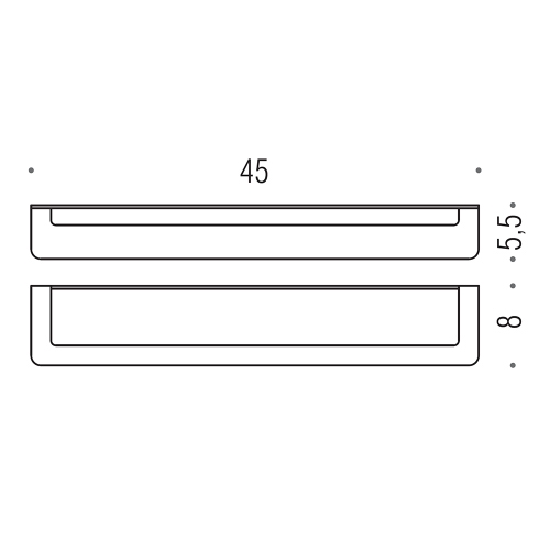 Immagine di Colombo Design OVER porta salvietta L.45 cm, finitura satinato B7010VSS
