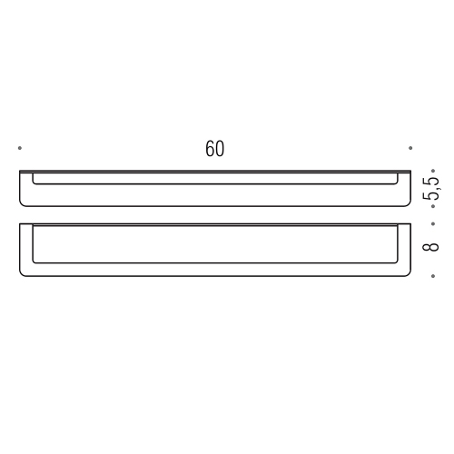 Immagine di Colombo Design OVER porta salvietta L.60 cm, finitura satinato (fissaggio biadesivo) B70110SS