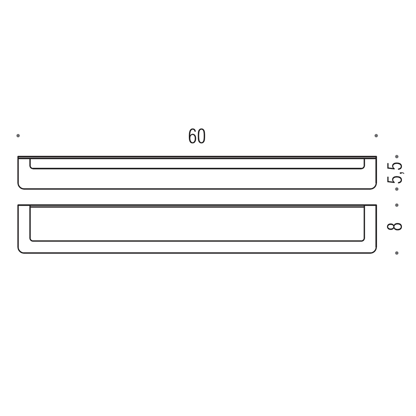 Immagine di Colombo Design OVER porta salvietta L.60 cm, finitura satinato (fissaggio biadesivo) B70110SS