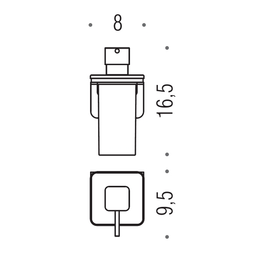 Immagine di Colombo Design OVER dispenser sapone liquido, finitura satinato (fissaggio biadesivo) B93280SS-VAN