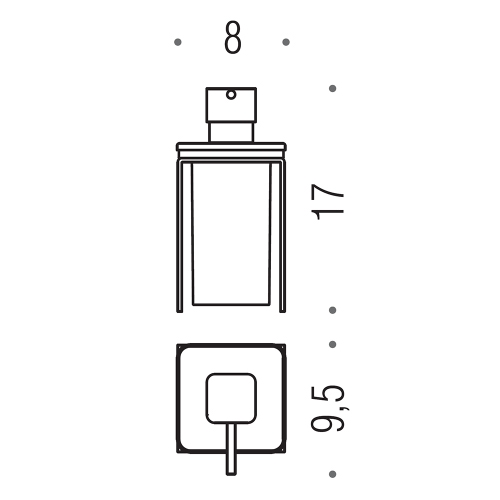 Immagine di Colombo Design OVER dispenser sapone liquido d'appoggio, finitura satinato B93290SS-VAN