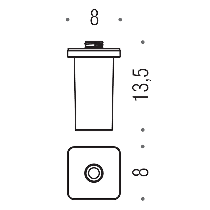 Immagine di Colombo Design RICAMBIO contenitore dispenser sapone liquido, finitura satinato B93680SS-VAN
