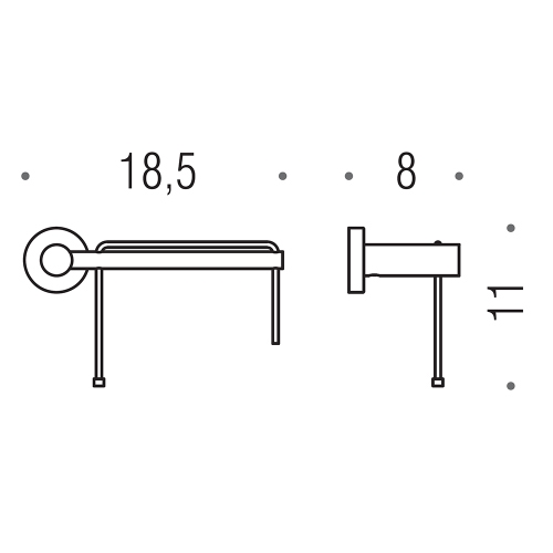 Immagine di Colombo Design PLUS porta rotolo destro, finitura zirconium HPS SS W4908DHPS1