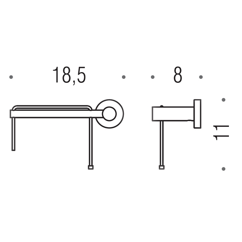 Immagine di Colombo Design PLUS porta rotolo sinistro, finitura zirconium HPS SS W4908SHPS1