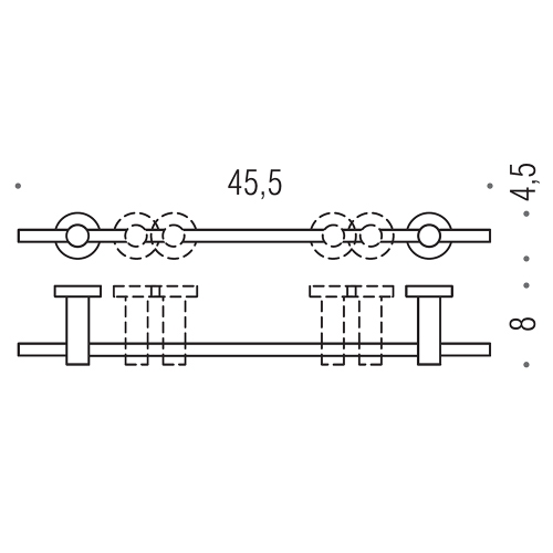 Immagine di Colombo Design PLUS porta salvietta con supporti regolabili 45.5 cm, finitura cromo W4910RCR