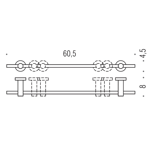 Immagine di Colombo Design PLUS porta salvietta con supporti regolabili 60.5 cm, finitura cromo W4911RCR