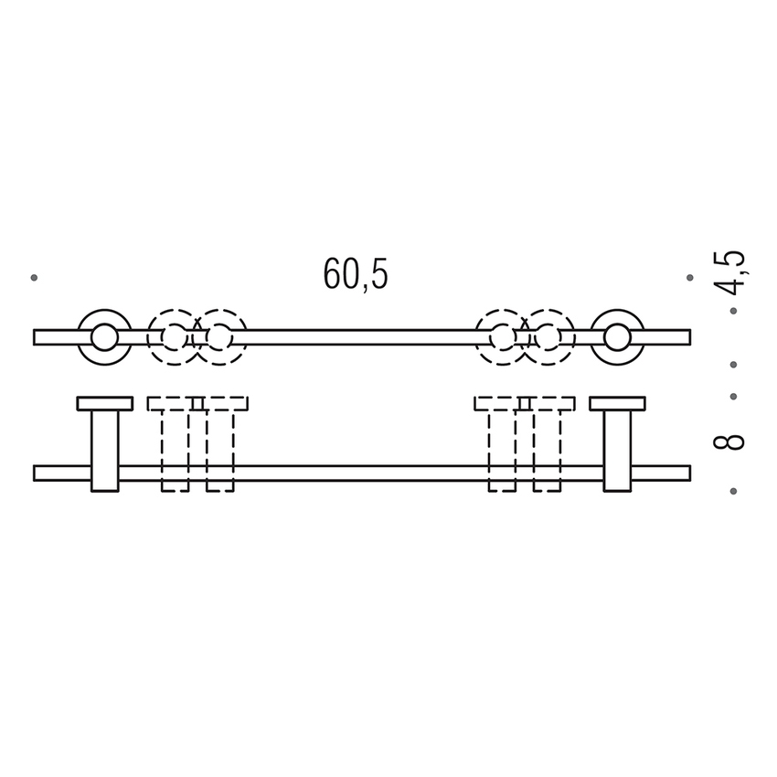 Immagine di Colombo Design PLUS porta salvietta con supporti regolabili 60.5 cm, finitura cromo W4911RCR