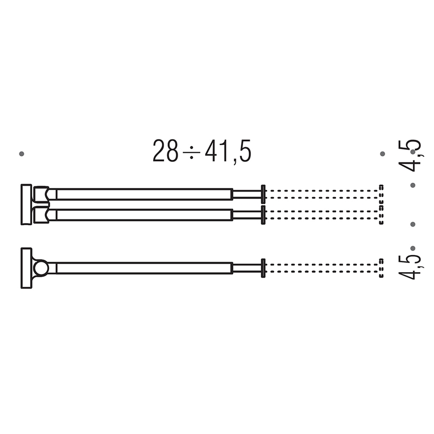Immagine di Colombo Design PLUS porta salviette doppio estensibile a snodo, finitura cromo  W49140CR