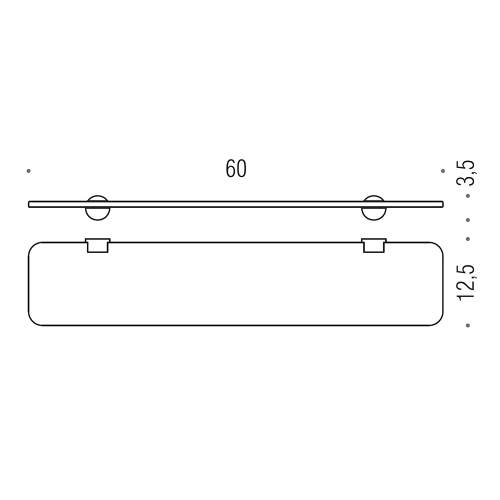 Immagine di Colombo Design PLUS mensola, finitura zirconium HPS SS W49160HPS1-VT
