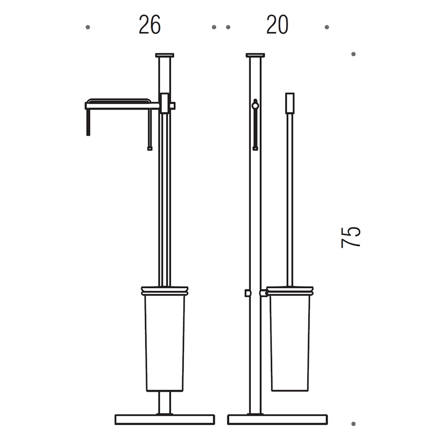 Immagine di Colombo Design PLUS piantana con porta rotolo e porta scopino, finitura cromo W49350CR