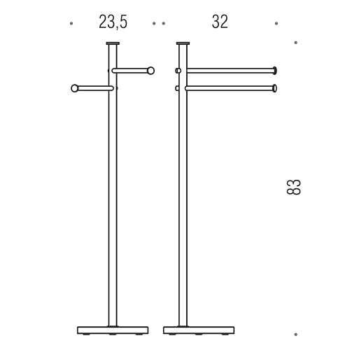 Immagine di Colombo Design PLUS piantana con due porta salvietta, finitura cromo W49360CR