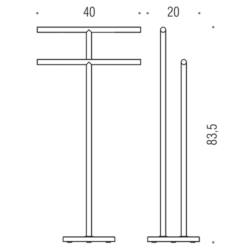 Immagine di Colombo Design PLUS piantana con due porta salvietta, finitura cromo W49380CR