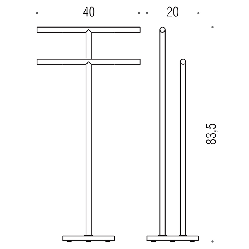 Immagine di Colombo Design PLUS piantana con due porta salvietta, finitura cromo W49380CR