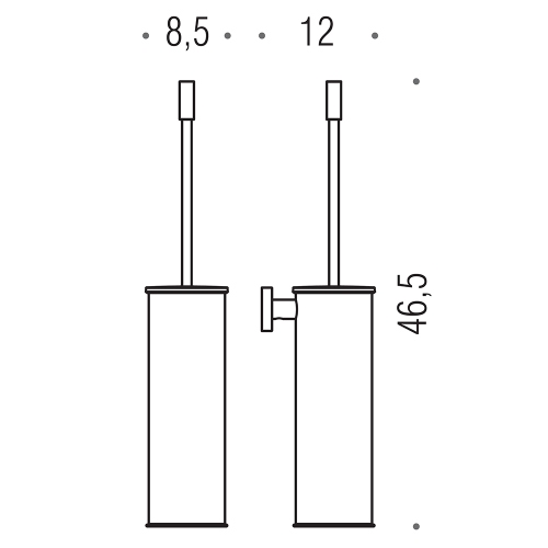 Immagine di Colombo Design PLUS set a muro con porta scopino, porta rotolo e appenditutto, finitura cromo SETPL001