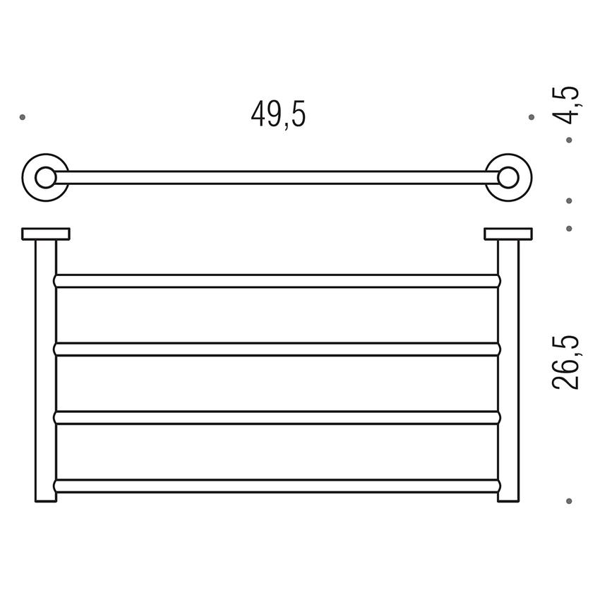 Colombo Design PLUS set a muro con rack porta salviette e 2 appenditutto,  finitura cromo SETPL004