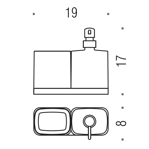 Immagine di Colombo Design TIME porta bicchiere e dispenser per sapone liquido, finitura cromo  W42710CR-VAN