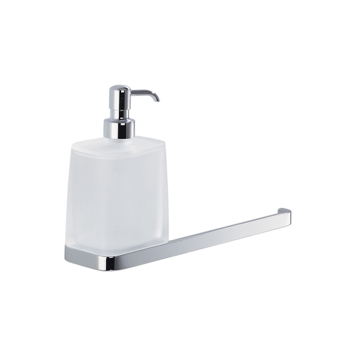 Immagine di Colombo Design TIME dispenser per sapone liquido e porta salvietta, finitura cromo  W42740CR-VAN