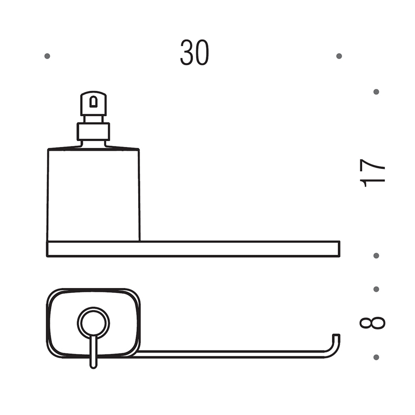 Immagine di Colombo Design TIME dispenser per sapone liquido e porta salvietta, finitura cromo  W42740CR-VAN