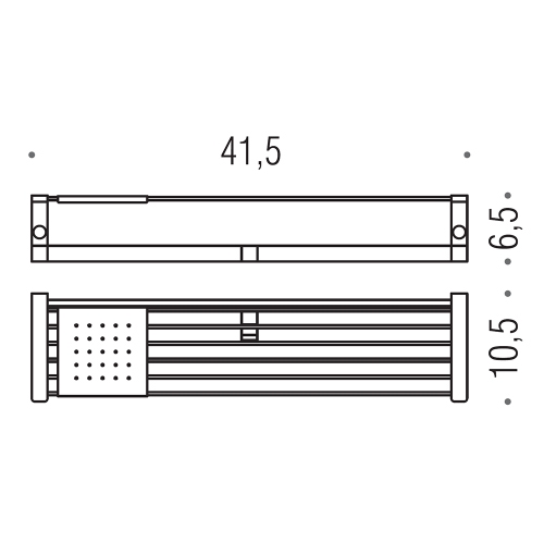 Immagine di Colombo Design TIME mensola con ganci appenditutto e ripiano in acciaio inox, finitura cromo W42750CR