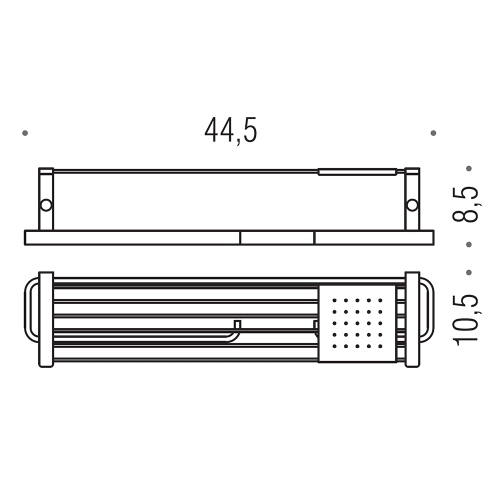 Immagine di Colombo Design TIME mensola versione destra con porta salvietta, porta rotolo e ripiano in inox, finitura cromo W4276DCR