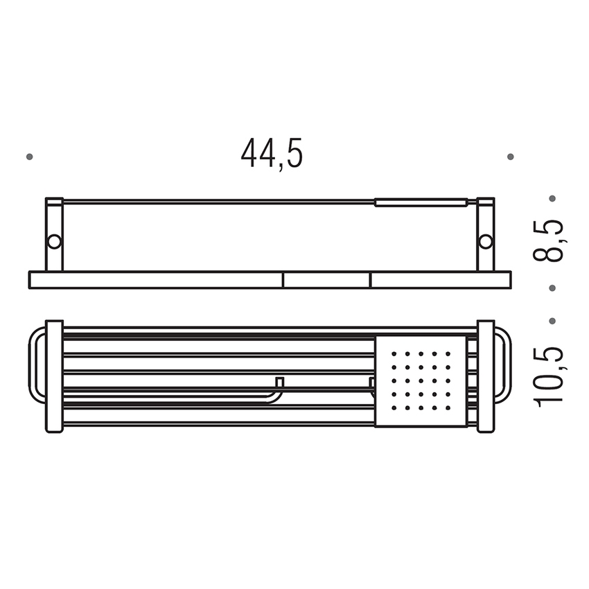 Immagine di Colombo Design TIME mensola versione destra con porta salvietta, porta rotolo e ripiano in inox, finitura cromo W4276DCR