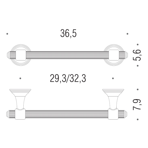 Immagine di Colombo Design HERMITAGE porta salvietta L.36.5 cm, regolabile, finitura oro B33090HPS