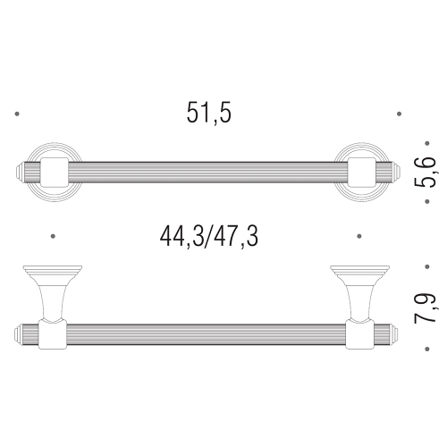 Immagine di Colombo Design HERMITAGE porta salvietta L.51.5 cm, regolabile, finitura cromo B33100CR