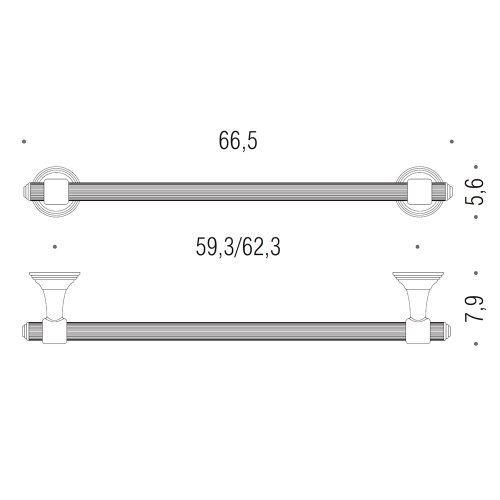 Immagine di Colombo Design HERMITAGE porta salvietta L.66.5 cm, regolabile, finitura cromo B33110CR