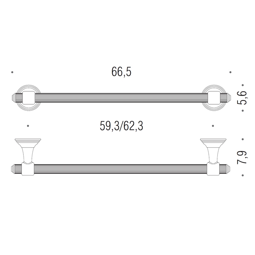 Immagine di Colombo Design HERMITAGE porta salvietta L.66.5 cm, regolabile, finitura ottone antico B33110OA