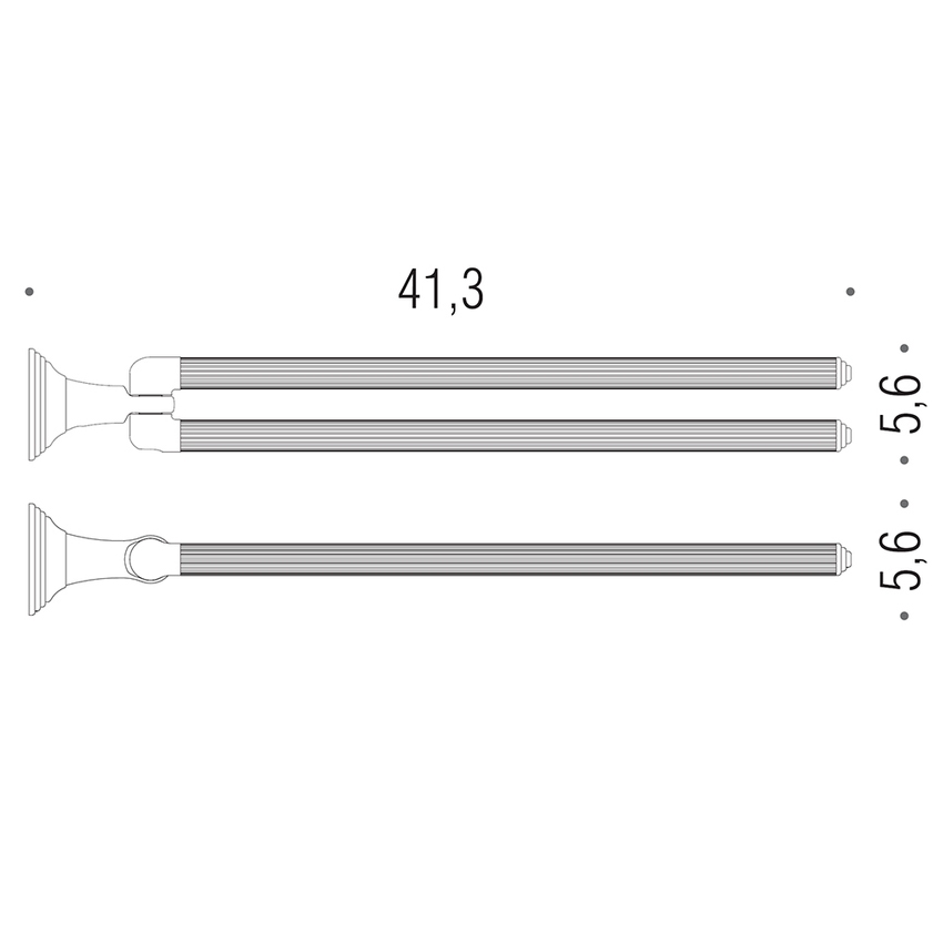 Immagine di Colombo Design HERMITAGE porta salvietta doppio a snodo, finitura cromo B33120CR