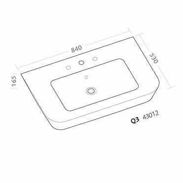 Immagine di Pozzi Ginori Q3 lavabo 84, bianco 43012000