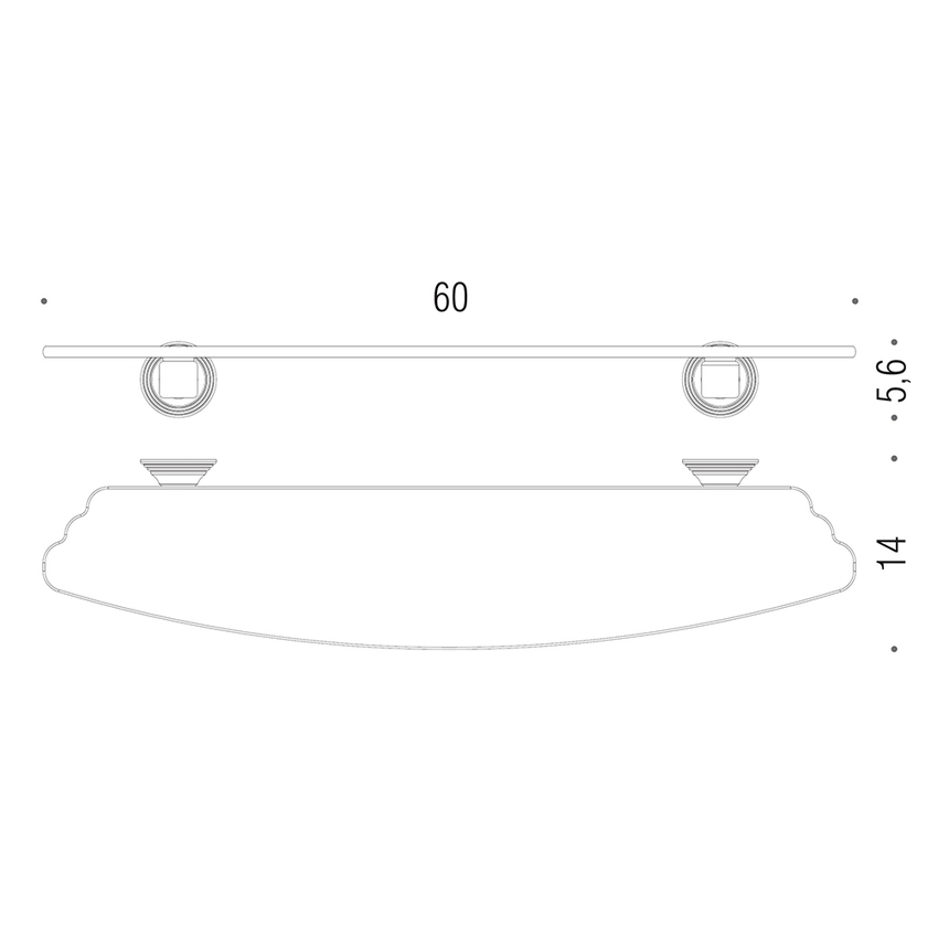Immagine di Colombo Design HERMITAGE mensola, finitura ottone antico B33160OA-VAN