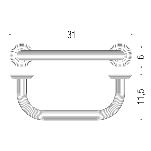 Immagine di Colombo Design HERMITAGE maniglione da vasca, finitura oro B33730HPS