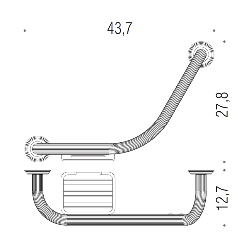Immagine di Colombo Design HERMITAGE maniglione da vasca con porta sapone reversibile, finitura cromo B33750CR