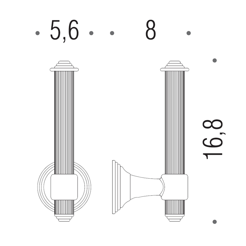 Immagine di Colombo Design HERMITAGE porta rotolo verticale, finitura cromo B33900CR