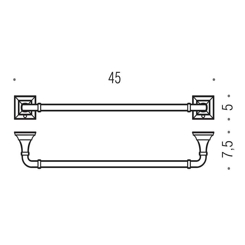 Immagine di Colombo Design PORTOFINO porta salviette L.45 cm, finitura cromo  B32100CR