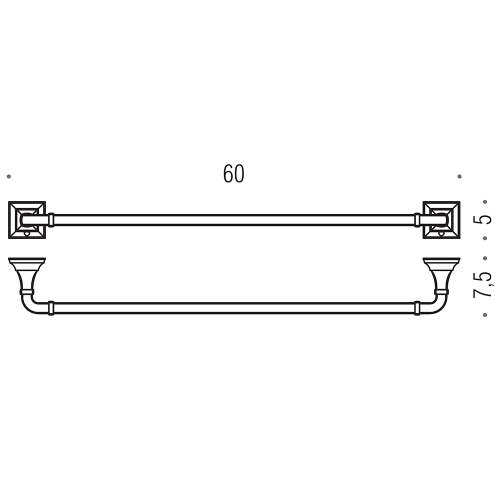 Immagine di Colombo Design PORTOFINO porta salviette L.60 cm, finitura cromo  B32110CR