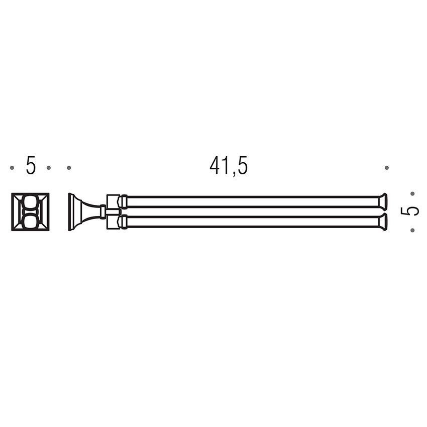 Immagine di Colombo Design PORTOFINO porta salviette doppio a snodo, finitura cromo  B32120CR