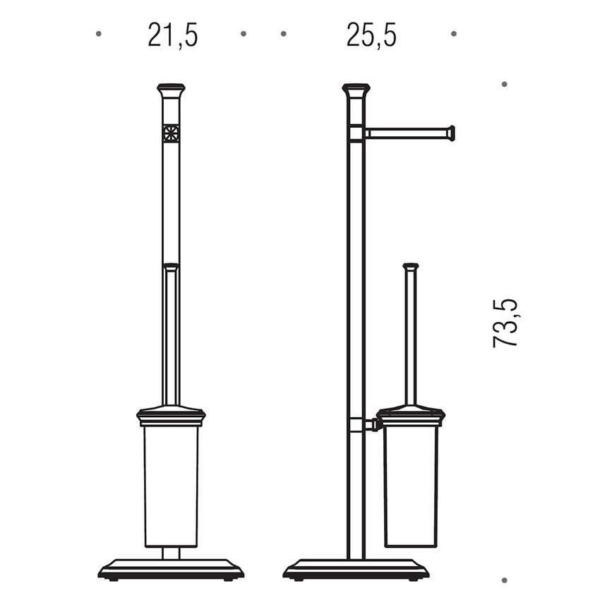 Immagine di Colombo Design PORTOFINO piantana con porta rotolo e porta scopino, finitura cromo B32180CR