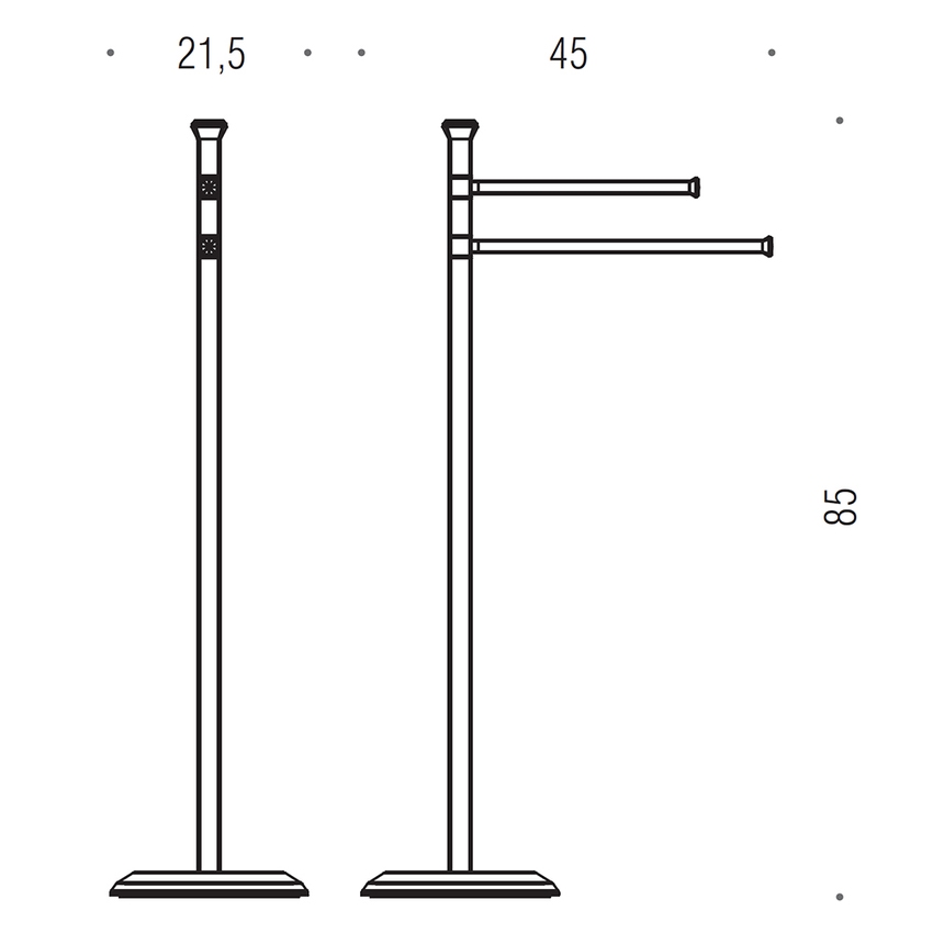 Immagine di Colombo Design PORTOFINO piantana con due porta salvietta, finitura cromo B32380CR